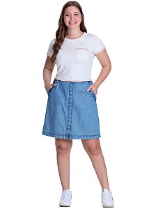 Saia Alessandra Jeans Claro Hapuk