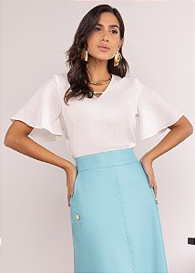 Blusa Manga Ampla Off-White Império