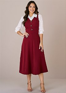Vestido Tânia Evasê Vermelho Tatá Martello