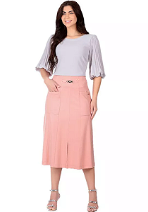 Saia Midi Kayane Rosa Hapuk