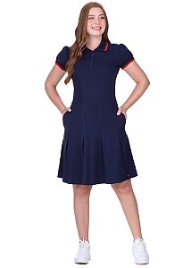 Vestido Luisa Gola Polo Azul Hapuk