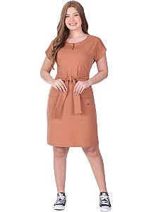 Vestido Claudete Malha Marrom Hapuk
