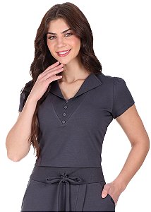 Blusa Gilda Malha Cinza Hapuk