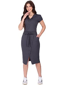 Saia Melissa Justa Malha Cinza Hapuk