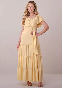 Vestido Miriam Longo Amarelo Tatá Martello