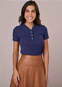 Blusa Leona Malha Azul Tatá Martello
