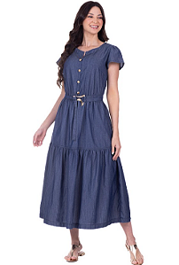Vestido Cecilia Jeans Leve Azul Marinho Hapuk