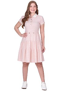 Vestido Flayslane Malha Evasê Laranja Hapuk