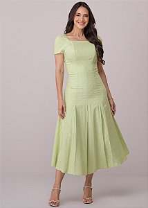 Vestido Ariana Midi Evasê Verde Tatá Martello