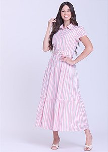 Vestido Paula Evasê Rosa Hapuk