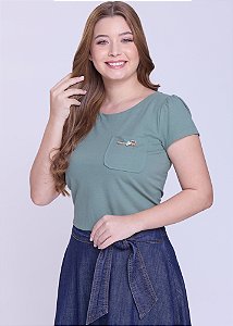 Blusa Daiane Malha Piquet Verde Hapuk