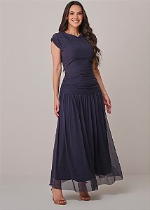 Vestido Aurora Tule Azul Tatá Martello