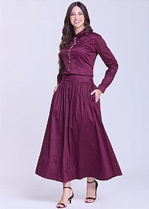 Saia Carol Godê Bordô Hapuk