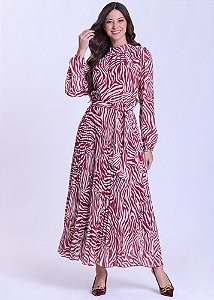 Vestido Alice Estampado Bordô Hapuk