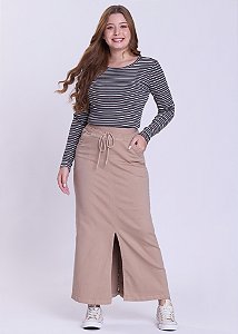 Saia Ana Clara Jeans Color Bege Hapuk