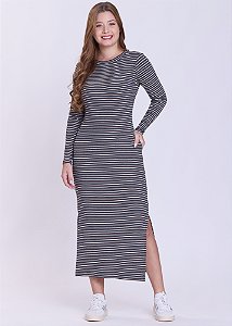 Vestido Lara Listrado Mescla Hapuk