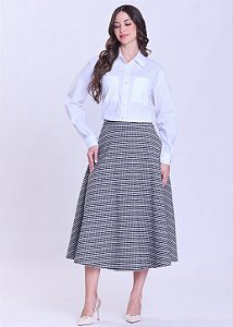 Saia Salete Godê Midi Preta Hapuk