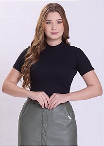 Blusa Lorena Manga Curta Preta Hapuk