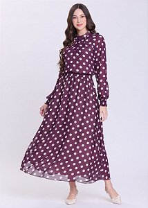 Vestido Valeria Manga Longa Roxo Hapuk