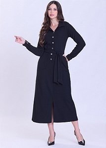 Vestido Dolores Manga Longa Preto Hapuk