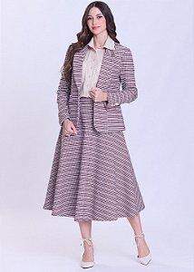 Saia Salete Godê Midi Marrom Hapuk