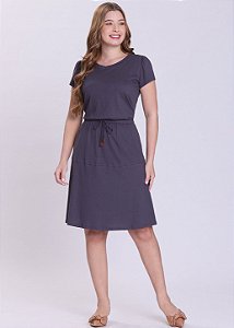 Vestido Mila Malha Cinza Hapuk