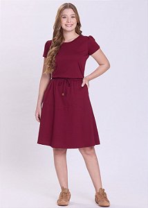 Vestido Mila Malha Bordô Hapuk