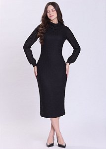 Vestido Eva Malha Tricô Preto Hapuk