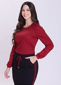 Blusa Sirlene Manga Longa Bordô Hapuk