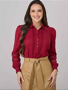 Camisa Marta Manga Longa Marsala Tatá Martello