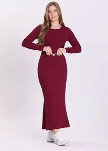 Vestido Larissa Manga Longa Bordô Hapuk
