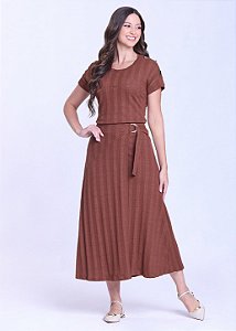 Conjunto Lucia Malha Tricô Marrom Hapuk