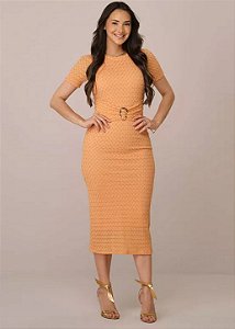 Vestido Adriana Justo Midi Laranja Tatá Martello