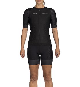 Camisa de Ciclismo Woom Carbon Black Legend Feminina 2023
