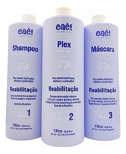 Kit Reabilitação Reconstrução Capilar 3 Passos 1L - Eaê
