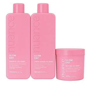 Kit Glow Day Nutritivo Emoliente Uso Diário 3 Itens Nuance