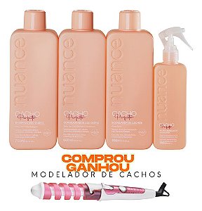 Kit Cacho Perfeito 4 Passos Nuance Ganhe Modelador De Cachos