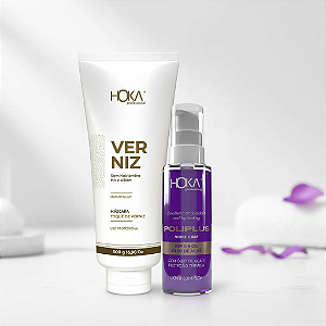 Máscara Toque de Verniz Nutritiva 470g + Óleo de Açaí Reparador de Pontas 30ml Hoka