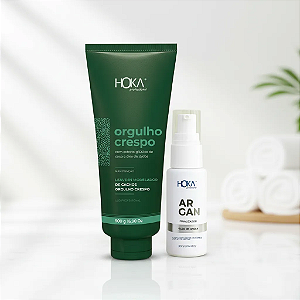 Leave-in Ativador para Cachos 500ml Hidratante + Óleo De Argan 30ml Restaurador Hoka