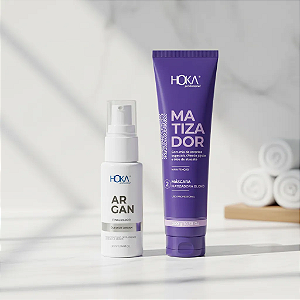 Máscara Matizadora Blond Violeta 300g + Óleo De Argan Restaurador Finalizador 30ml Hoka