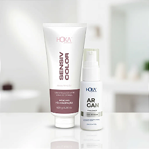 Máscara Sensiv Color Pós Coloração 470g + Óleo De Argan Restaurador Finalizador 30ml Hoka