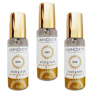 Perfume Para Cabelo E Corpo Roma 3 Unidades 15 Ml - Luminosittà