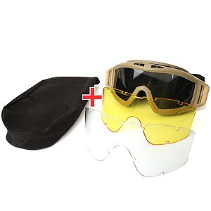 Oculos Táticos Militar Airsoft PaintBall (3 lentes)