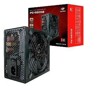 Fonte C3Tech PS-G600B, 600W, ATX, 80 Plus Bronze, PFC Ativo, Bivolt
