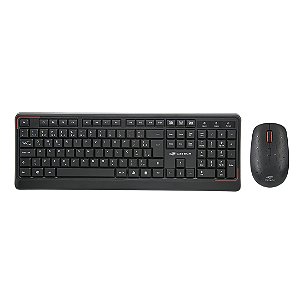 Kit Teclado e Mouse C3Tech K-W70BK, Wireless, USB, ABNT2, Preto