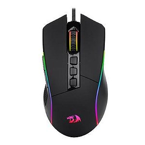 Mouse Redragon Plank, RGB, USB, 16000 DPI, 9 Botões Programáveis, Preto, M812-RGB