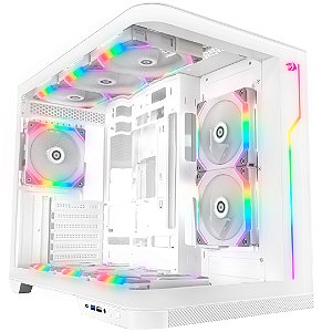 Gabinete Redragon Wideload Extreme Lunar White, Mid-Tower, Frente e Lateral Vidro Temperado, Branco, CA-605W