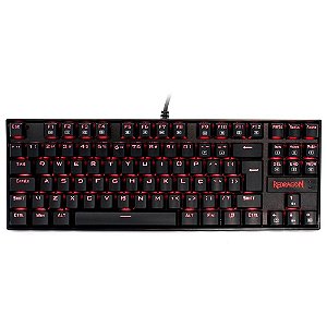 Teclado Mecânico Redragon Kumara Single Color, LED Vermelho, ABNT2, Switch Brown, Preto, K552-2 (PT-BROWN)