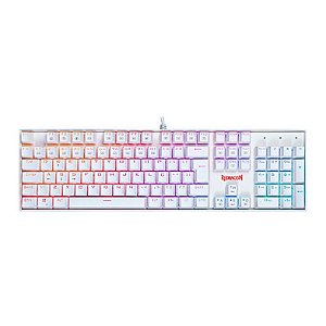 Teclado Mecânico Redragon Mitra Lunar White RGB, ABNT2, Switch Brown, Branco, K551W-RGB (PT-BROWN)