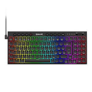 Teclado Mecânico Redragon Sion, RGB, 90%, Switch Brown, Low Profile, ABNT2, Preto, K653-RGB (PT-BROWN)